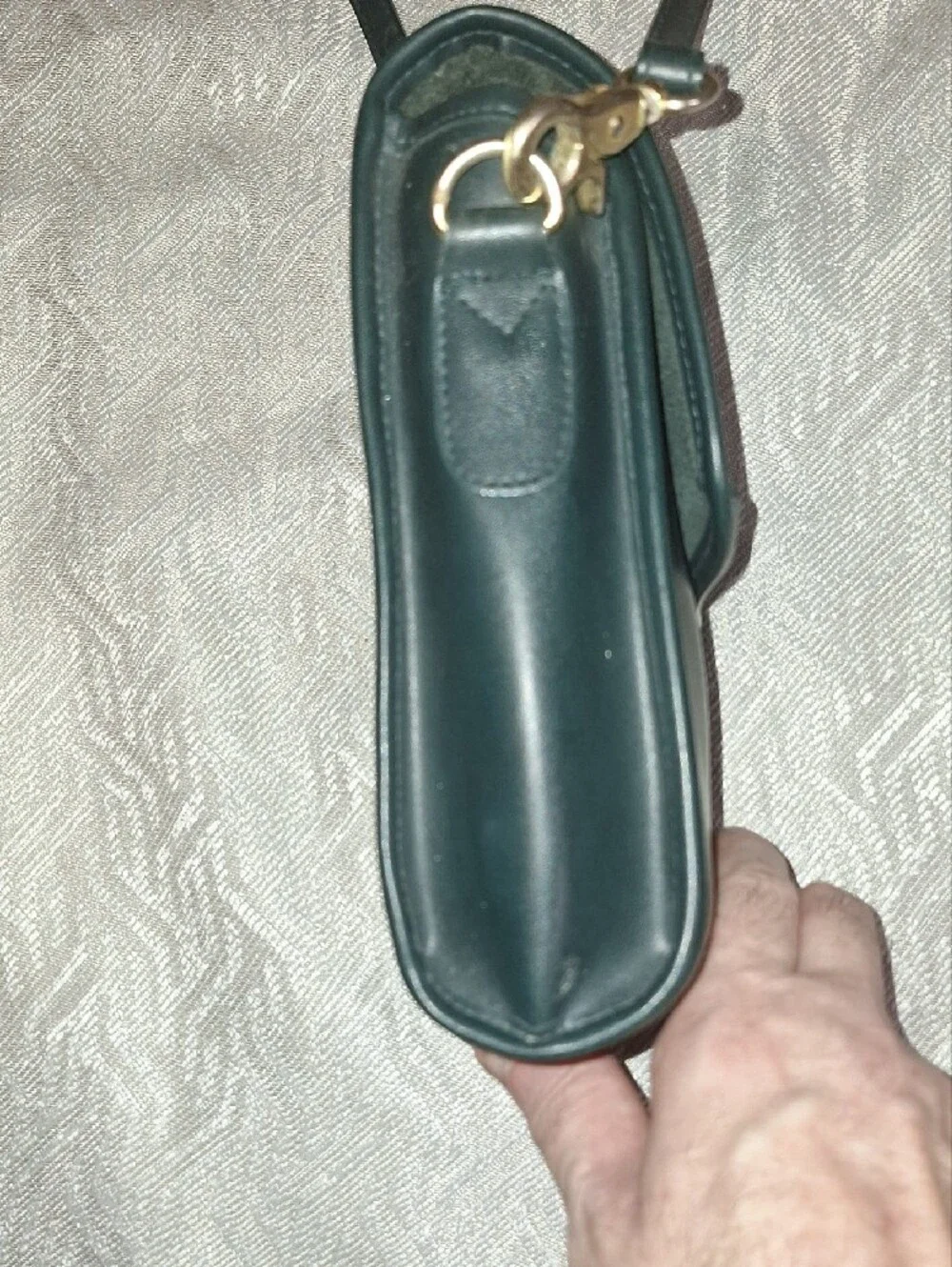 Classic Small Leather Crossbody Bag in Dark Green